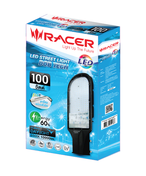 RACER โคมไฟถนนแอลอีดี DOB TECH 100W แสงขาว 13201LLFF100005