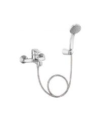 KOHLER ก๊อกผสมลงอ่างอาบน้ำและยืนอาบแบบติดผนังพร้อมฝักบัวสายอ่อน K-7686X-4-CP จูลายน์ สีโครเมี่ยม