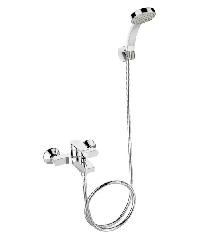 KOHLER ก๊อกผสมลงอ่างอาบน้ำและยืนอาบแบบติดผนังพร้อมฝักบัวสายอ่อน ทอธ K-74036T-4-CP สีโครเมี่ยม
