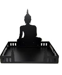 HERMOSA DECOR หิ้งพระโมเดิร์น เหล็กฉลุ สไตล์ดั่งเดิม ขนาด 22x28 CM HD-400-0018 สีดำ